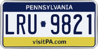 PA license plate LRU9821
