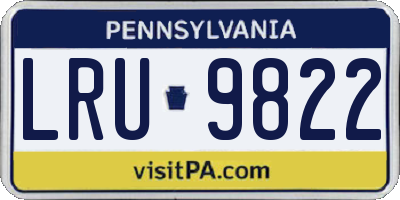 PA license plate LRU9822