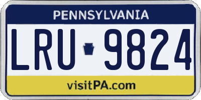 PA license plate LRU9824