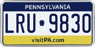 PA license plate LRU9830