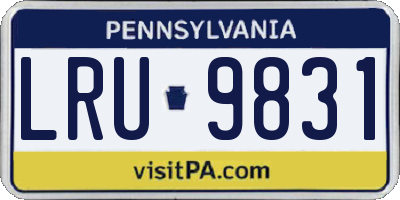 PA license plate LRU9831