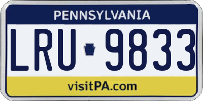 PA license plate LRU9833