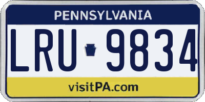PA license plate LRU9834