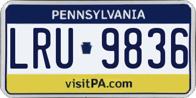PA license plate LRU9836