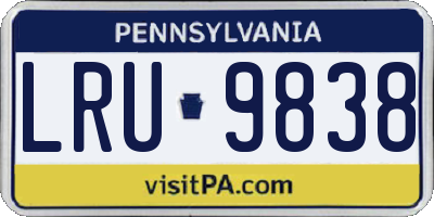 PA license plate LRU9838