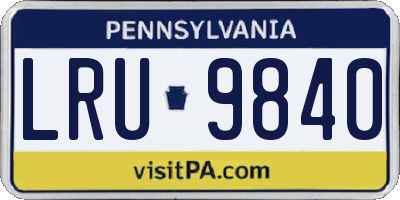 PA license plate LRU9840