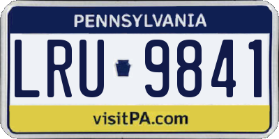 PA license plate LRU9841