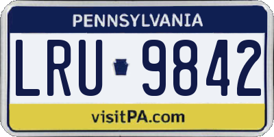 PA license plate LRU9842