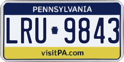 PA license plate LRU9843