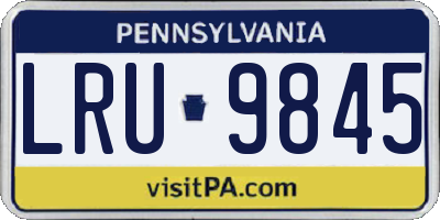 PA license plate LRU9845