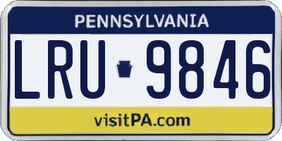 PA license plate LRU9846