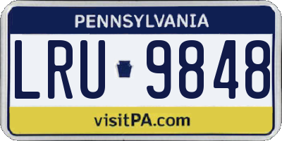 PA license plate LRU9848