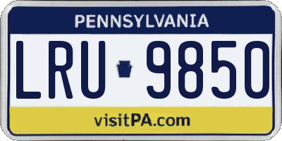 PA license plate LRU9850