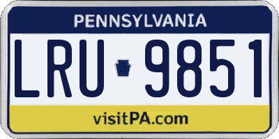 PA license plate LRU9851