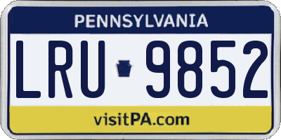 PA license plate LRU9852