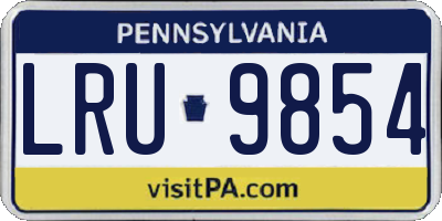 PA license plate LRU9854