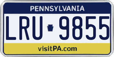 PA license plate LRU9855