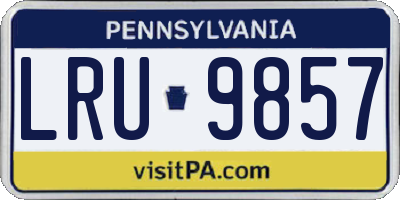 PA license plate LRU9857