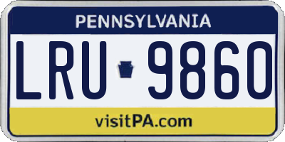 PA license plate LRU9860