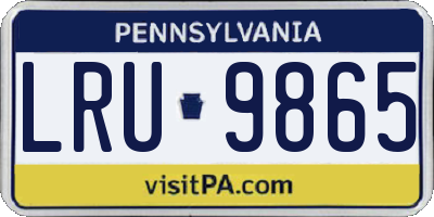 PA license plate LRU9865