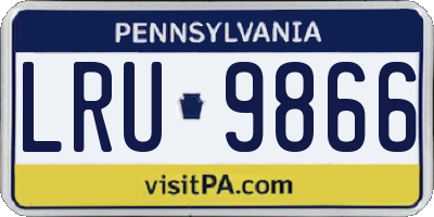 PA license plate LRU9866