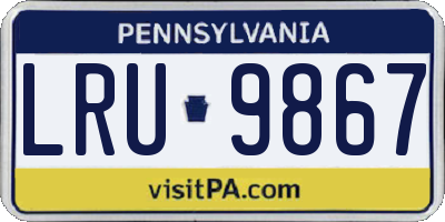 PA license plate LRU9867