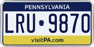 PA license plate LRU9870