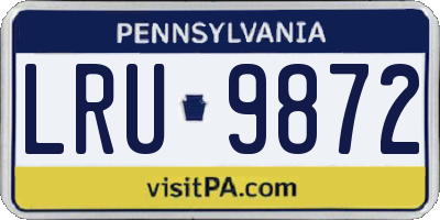 PA license plate LRU9872