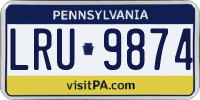 PA license plate LRU9874