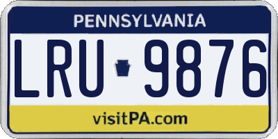 PA license plate LRU9876