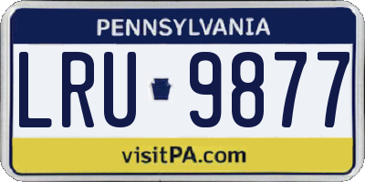 PA license plate LRU9877