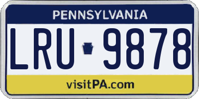 PA license plate LRU9878