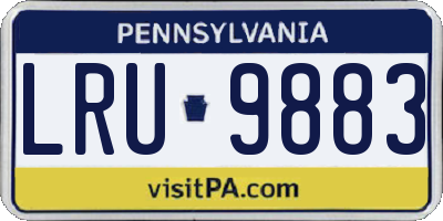 PA license plate LRU9883