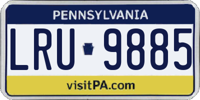 PA license plate LRU9885