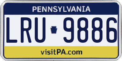 PA license plate LRU9886
