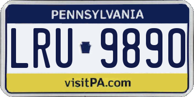 PA license plate LRU9890