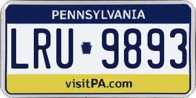 PA license plate LRU9893