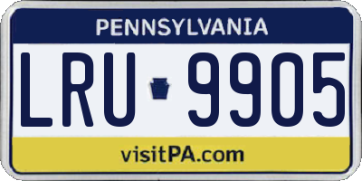 PA license plate LRU9905