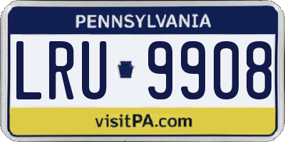 PA license plate LRU9908