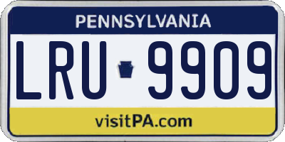 PA license plate LRU9909