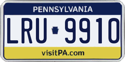 PA license plate LRU9910
