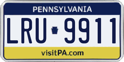 PA license plate LRU9911