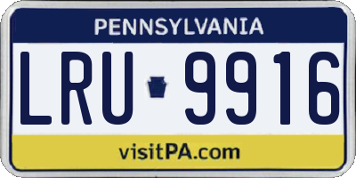 PA license plate LRU9916