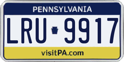 PA license plate LRU9917