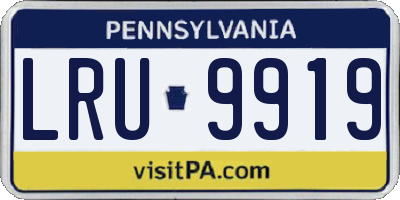 PA license plate LRU9919