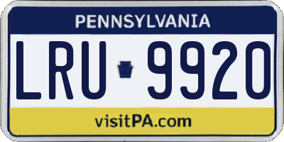 PA license plate LRU9920