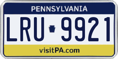 PA license plate LRU9921
