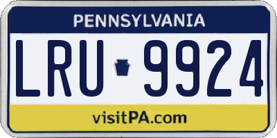 PA license plate LRU9924