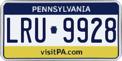 PA license plate LRU9928