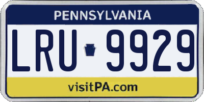 PA license plate LRU9929